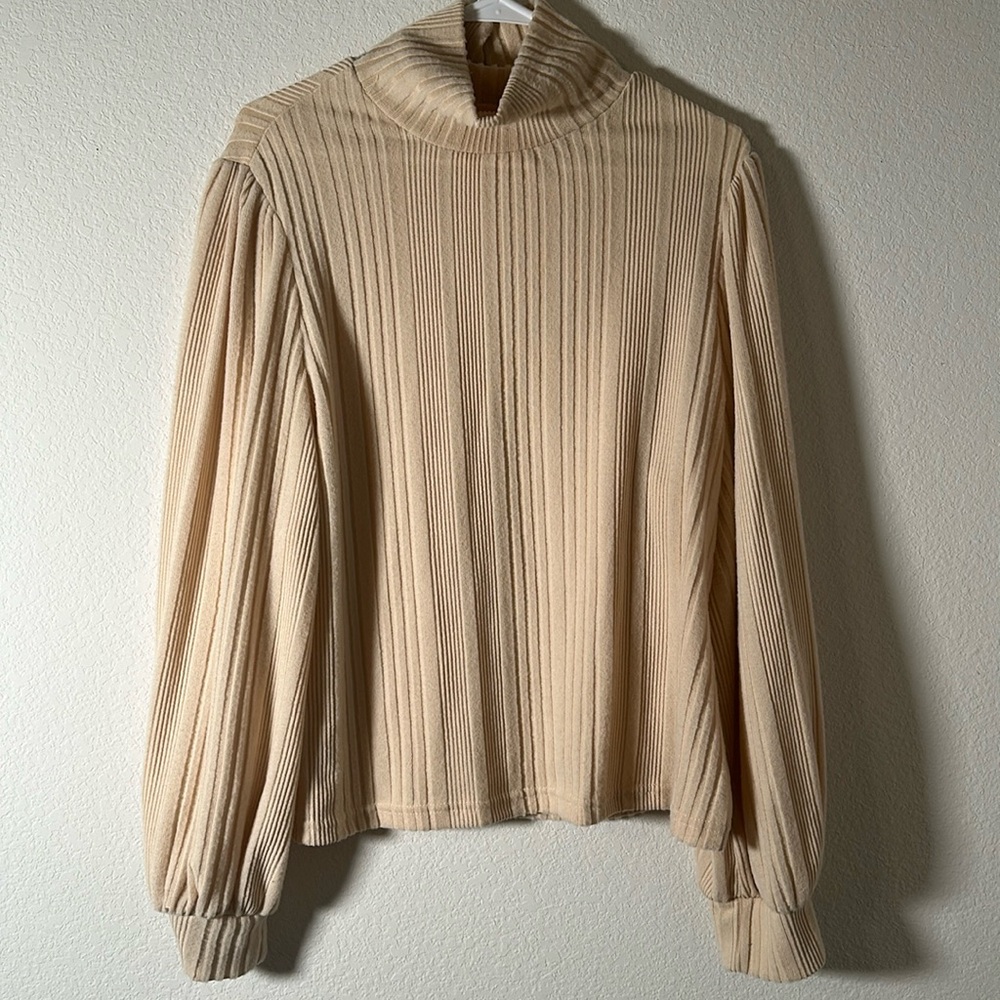 SHEIN Ribbed Turtle Neck Blouse Sweater